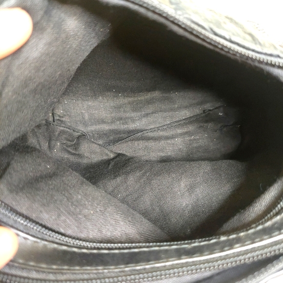 Black & White Leather Patchwork Crossbody Bag - Picture 7 of 12